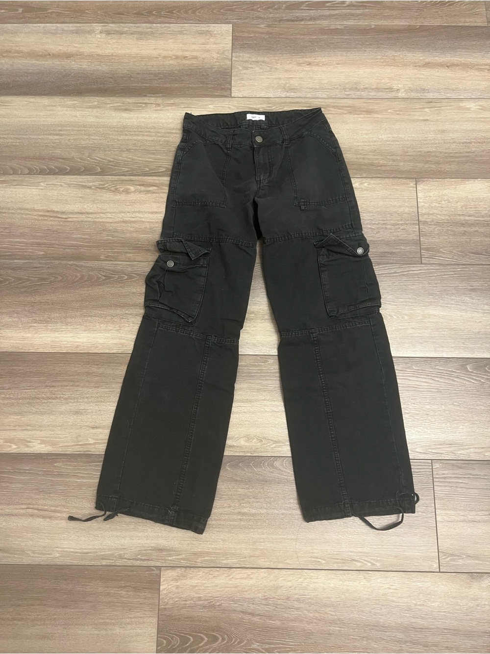 Garage Black Wide Leg Cargo Jeans